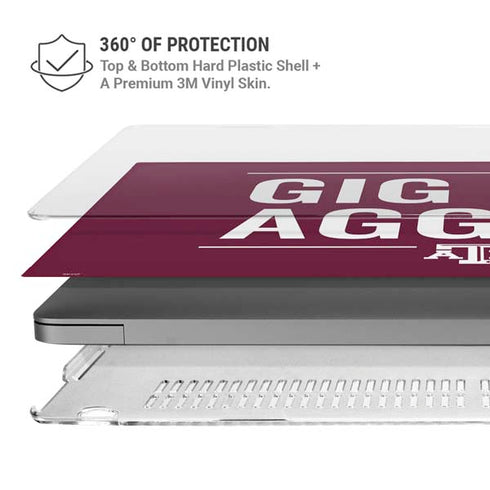 Texas A&M University Gig Em Aggies MacBook Pro 14in (2021-24) Case plus Skin